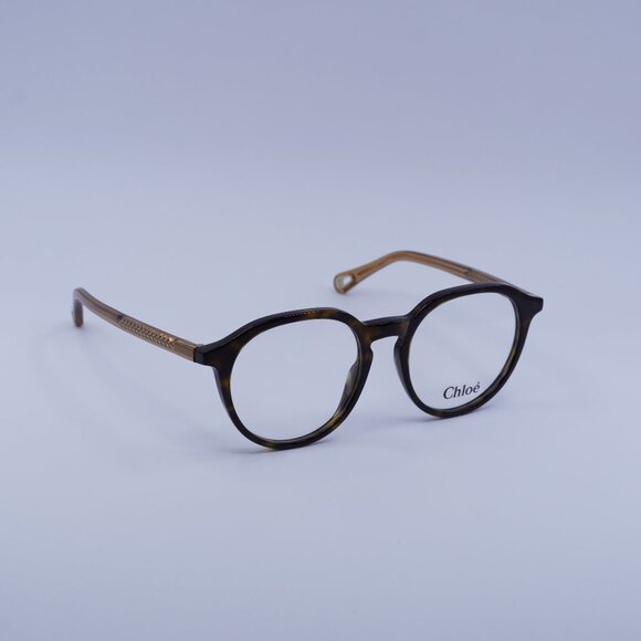 Chloe CH0012O 008 Eyeglasses Dark Havana/Brown 50mm Round Frame - Picture 1 of 11